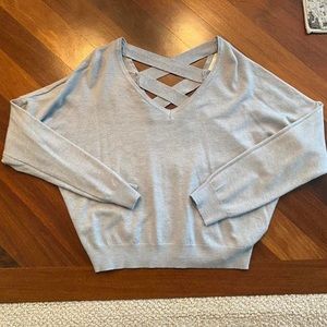 Light blue cross back long sleeve